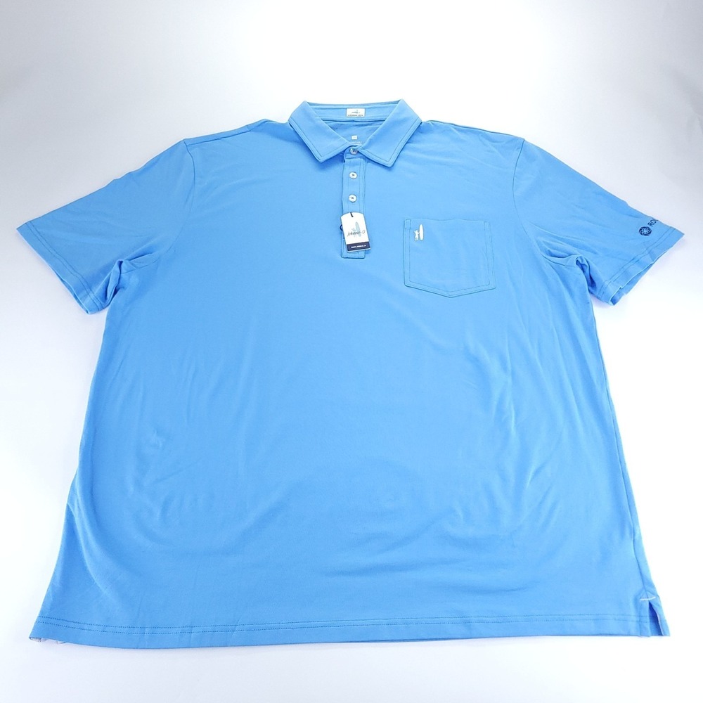 Johnnie-O Hanging Out Polo Men's XL Blue Golf Roundstone Insurance Logo Preppy